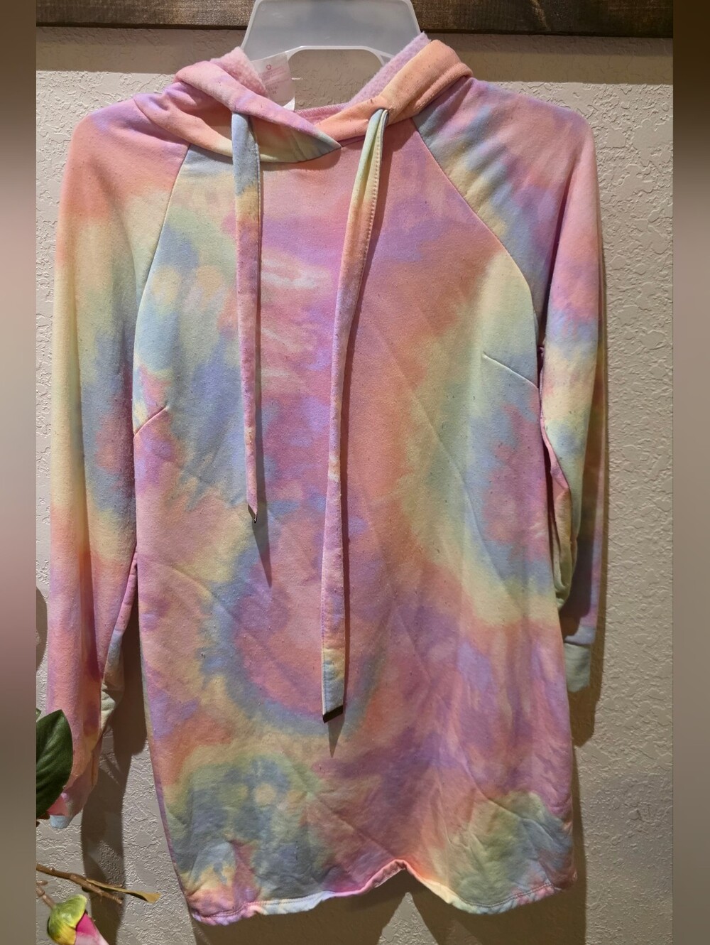 No Boundaries Pastel Tie-Dye Hooded Sweater Dress